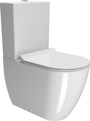 Унитаз напольный GSI Pura, комплект (чаша, бачок цельный, сиденье), Swirlflush, белый глянцевый 8806F11+869111+MS86CSN11