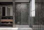 Душевая дверь Veconi Premium Trento PTD-30GR, 1500x2000, стекло прозрачное, брашированный графит PTD30-GR-150-01-C4