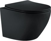 Унитаз подвесной Aquatek Европа, безободковый, сиденье с микролифтом, матовый чёрный AQ1901-MB