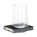 Держатель стакана Keuco Edition 11, в комплекте с хрустальным стаканом, хром чёрный шлифованный 11150 139000