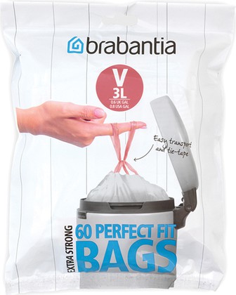 Мешки для мусора Brabantia PerfectFit 3л, размер V, 60шт 116803