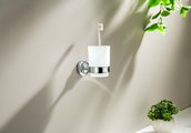 Стакан с держателем Aquatek Классик настенный, хром AQ4504CR
