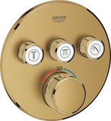 Термостат для душа Grohe Grohtherm SmartControl круглый, 3 потребителя, холодный рассвет матовый 29121GN0
