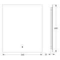 Зеркало с фацетом Defesto Glow 50x60, LED подсветка, ИК-выключатель, нейтральный белый свет DF 2503R
