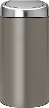 Мусорный бак Brabantia Touch Bin 2x20л, двуxсекционный, платиновый 403101