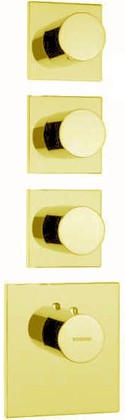 Термостат Bossini Oki, с отдельными панелями, круглая рукоятка, внешняя часть, золото Z031205.021