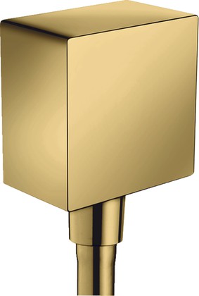 Шланговое подсоединение Hansgrohe FixFit Square с клапаном обратного тока, золото 26455990