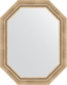 Зеркало Evoform Polygon 580x730 в багетной раме 70мм, состаренное серебро с плетением BY 7110