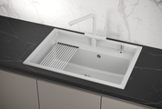 Кухонная мойка Granula Kitchen Space KS-7301, 730x510, накладная, кварц, Арктик 7301, АРКТИК