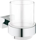 Стакан Grohe Essentials Cube, стекло, хром 40755001