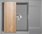 Кухонная мойка Granula Estetica ES-6202, 620x500, с крылом, кварц, Алюминиум 6202, АЛЮМИНИУМ