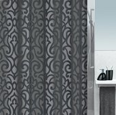 Штора для ванной 180x200см текстильная серо-чёрная Spirella RAVENNA 1016317