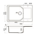Кухонная мойка Omoikiri Yonaka 78-LB-GR, с крылом, leningrad grey 4993339