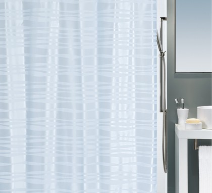 Штора для ванны 180x200см текстильная сатиновая голубая Spirella ONDA 1015522
