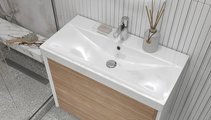 Тумба под раковину Velvex Gesso 800-0-2 (9696) навесная, белый матовый/, дуб сонома tp.GES.9696.80.2Y белый матовый/дуб сонома