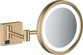 Зеркало косметическое Hansgrohe AddStoris, с LED подсветкой, шлифованная бронза 41790140