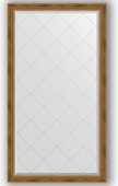 Зеркало Evoform Exclusive-G 930x1680 с фацетом и гравировкой, в багетной раме 70мм, состаренная бронза с плетением BY 4391