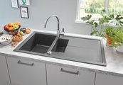 Кухонная мойка Grohe K400 780x500, композитная, с крылом, серый гранит 31639AT0