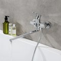 Смеситель для ванны Aquatek Альфа, с длинным изливом, хром AQ1942CR