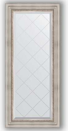 Зеркало Evoform Exclusive-G 560x1260 с гравировкой, в багетной раме 88мм, римское серебро BY 4061