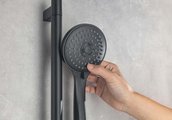 Комплект для душа Aquatek Вега Set 4в1 верхний душ потолочный, гарнитур, матовый чёрный AQ1075MB