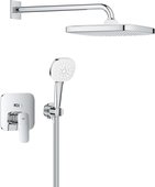 Душевая система Grohe Cubeo Tempesta 250 Cube, смеситель встроенный, верхний душ, ручной душ, хром 1053360000