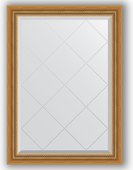 Зеркало Evoform Exclusive-G 730x1010 с фацетом и гравировкой, в багетной раме 70мм, состаренное золото с плетением BY 4174