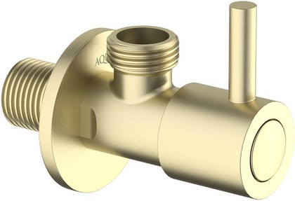 Угловой вентиль Aquatek, G1/2"x1/2", шлифованное золото AQ2451BG