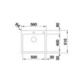 Кухонная мойка Blanco Zerox 500-IF/A, отводная арматура, матовая сталь 523101
