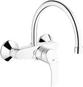 Смеситель настенный однорычажный для кухонной мойки, хром Grohe EUROSMART 32482002