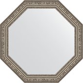Зеркало Evoform Octagon 550x550 в багетной раме 56мм, виньетка состаренное серебро BY 3967