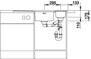 BLANCO AXIS II 6 S-IF Steamer Edition Схема с размерами вид спереди