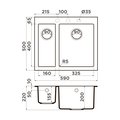Кухонная мойка Omoikiri Bosen 59-2A-GR, две чаши, серый 4993822