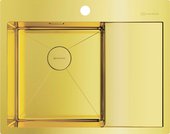 Кухонная мойка Omoikiri Akisame 65-LG-L с крылом, чаша слева, светлое золото 4973083