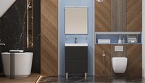 Тумба с раковиной Velvex Edge 600-0-2 (9696) напольная, графит tn.EDG.9696.60.2Y графит + 9696-60