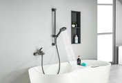 Смеситель для ванны Aquatek Лугано с душевым гарнитуром, оружейная сталь AQ1748BGM