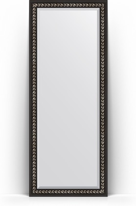 Зеркало Evoform Exclusive Floor 800x1990 пристенное напольное, с фацетом, в багетной раме 81мм, чёрный ардеко BY 6108