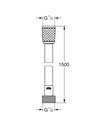 Шланг для душа Grohe VitalioFlex Trend 1500, матовый чёрный 287412432