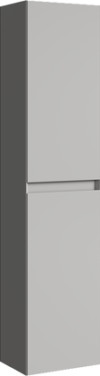 Подвесной пенал Aqwella Geometria 150x35см с двумя дверьми в цвете серый туман GE0535ST