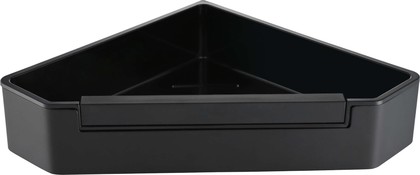 Полка для душа угловая Aquatek со стеклоочистителем, матовый чёрный AQ4976MB