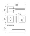 Ручка дверная Colombo Dea, 50x50, с накладкой классик, хром матовый FF21R cromat