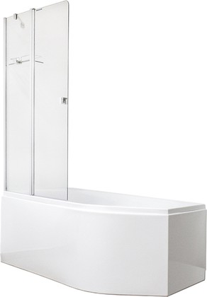 Шторка на ванну Roth Hitech BVL, 90см, дверь справа, прозрачное стекло, хром 289-900000P-00-02