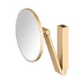 Косметическое зеркало Keuco iLook_move, подсветка, круглое, выключатель, увеличение х5, латунь шлифованная 17612 259004
