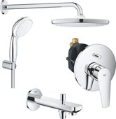 Набор для ванны скрытого монтажа Grohe BauEdge Tempesta 250, смеситель, излив, верхний и ручной душ, хром 1000190