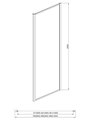 Боковая стенка Aquatek 1000, для комбинации с дверью, прозрачное стекло, чёрный матовый AQ ARI WA 10020BL
