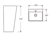 Умывальник пьедестальный Aquatek Optima Square, 440x380x835, напольный монтаж AQ4401-00