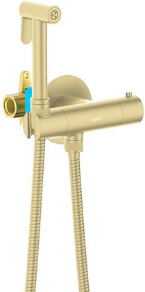 Гигиенический душ с термостатом Aquatek Оберон, встраиваемый, шлифованное золото AQ1027BG