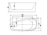 Ванна акриловая Aquatek Прима 170x80, отдельностоящая, слив, ножки, белый глянцевый AQ-1115780