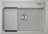 Кухонная мойка Granula Kitchen Space KS-7301, 730x510, накладная, кварц, Арктик 7301, АРКТИК