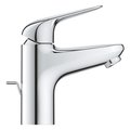 Смеситель для раковины Grohe Euroeco, размер S, рычажный донный клапан, хром 23262001